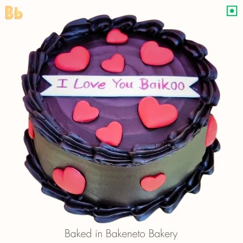Send Chocolate Heart Cake for wife's birthday or best cake for anniversary by bakeneto.