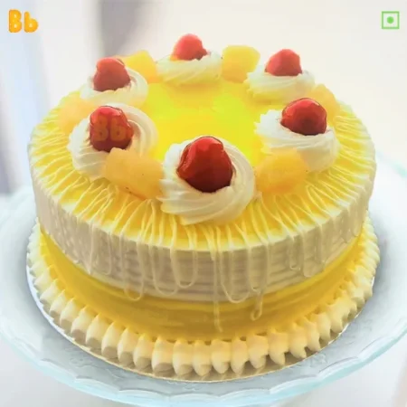 Premium Pineapple Cake design, online cake delivery in Noida, Ghaziabad, Delhi, Gurugram and Noida Extension by Bakeneto.