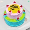 Rainbow 2 Tier colorful Cake is the best multi tier cake design for kid's birthday.