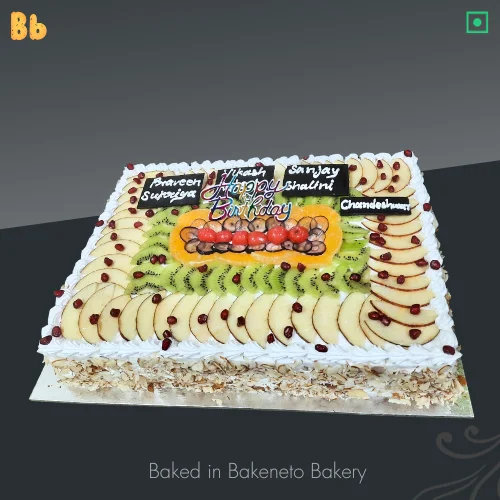 Square Fruit Cake for team parties and corporate events. Order cake online by bakeneto.