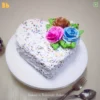 Vanilla Heart Cake, freshly baked vanilla cake with premium quality ingredients and nicely designed for anniversary or birthdays.