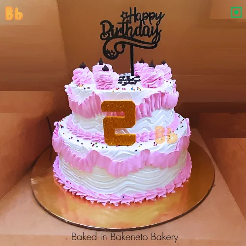 Order this 2 Floor Pink Cake Online and the get same day cake delivery in Noida, Ghaziabad, Vaishali, Vasundhara, Gaur city, Noida Extension and Delhi. Visit bakeneto.com and checkout all types of theme cakes online.