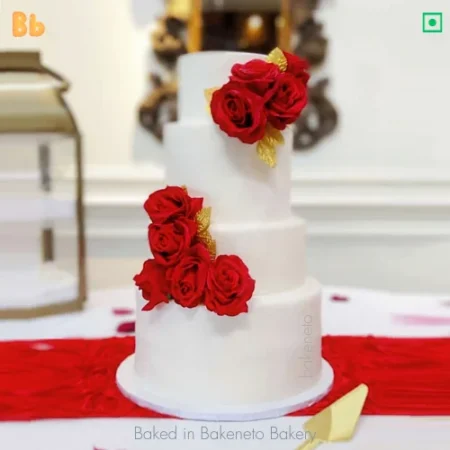 Order this 4 Tier Red beauty Cake Online and the get same day cake delivery in Noida, Ghaziabad, Vaishali, Vasundhara, Gaur city, Noida Extension and Delhi. Visit bakeneto.com and checkout all types of theme cakes online.