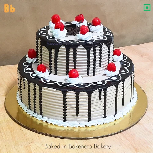 Order this Black Forest 2 Tier Cake Online and the get same day cake delivery in Noida, Ghaziabad, Vaishali, Vasundhara, Gaur city, Noida Extension and Delhi. Visit bakeneto.com and checkout all types of theme cakes online.