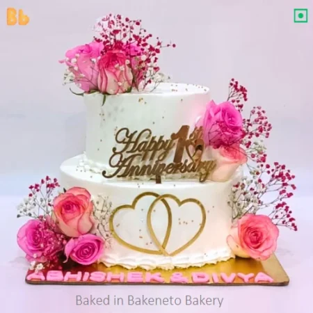 Order this Anniversary Special Cake Online and the get same day cake delivery in Noida, Ghaziabad, Vaishali, Vasundhara, Gaur city, Noida Extension and Delhi. Visit bakeneto.com and checkout all types of theme cakes online.