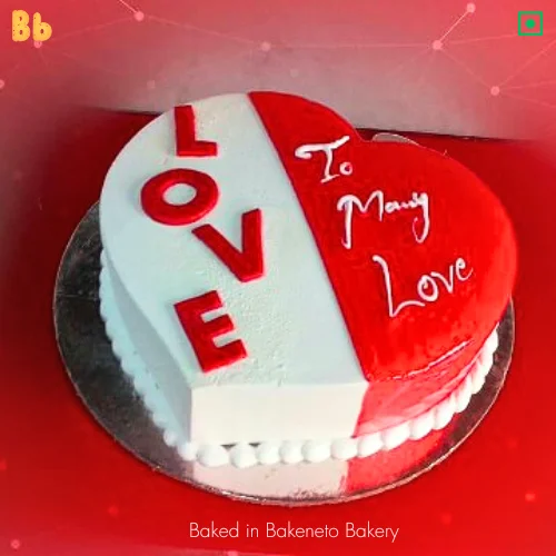 Heart Shape Rosette Anniversary Cake | Order Online at Bakers Fun