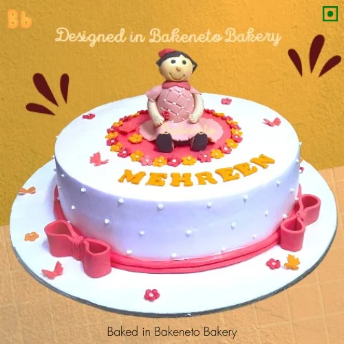 Book 1st Birthday Doll Cake online with 20% OFF by bakeneto.com, the best cake shop in indirapuram and Vaishali.