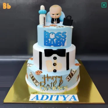 Your search for fresh and yummy customized cake for baby’s first birthday cake ends here with 3 Tier Boss Baby Cake by bakeneto.com. Get free cake delivery in Noida, Delhi, Gurugram, Ghaziabad, Noida Extension.