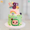 3rd Birthday Cocomelon Cake premium design for kid's birthday.