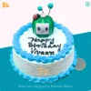 Cocomelon Semi Fondant Cake delivery in Noida, Ghaziabad, Vasundhara, Vaishali and Noida Extension Gaur City by Bakeneto bakery.
