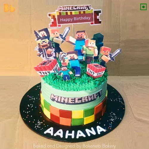The best customized cake design for a kid’s birthday cake is Minecraft Theme Cake by bakeneto.com. Get same-day cake home delivery near Noida, Delhi, Gurugram, Ghaziabad, Noida Extension.