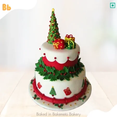 Book customized Christmas Theme Cake online in Noida, Indirapuram, Vaishali, Vasundhara -Ghaziabad and Gaur city Noida Extension nearby areas by bakeneto.com