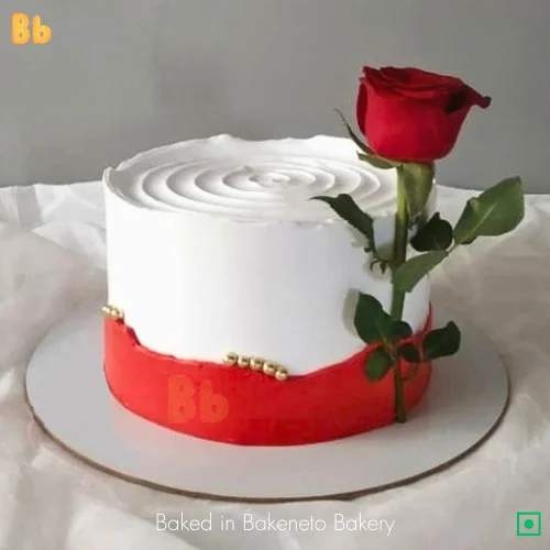 Love Rose Cake is the best Valentines day theme cake available for online ordering and delivery in Noida, Indirapuram, Ghaziabad, Kaushambi, Vasundhara, Delhi, and Noida Extension by bakeneto bakery.