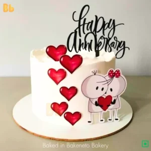 Lovely Couple Cake is the best Valentines day theme cake available for online ordering and delivery in Noida, Indirapuram, Ghaziabad, Kaushambi, Vasundhara, Delhi, and Noida Extension by bakeneto bakery.