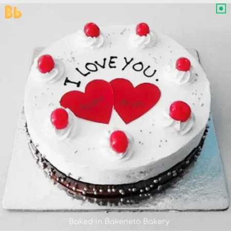 Order this Love Valentine Cake Online in Noida, Ghaziabad, Delhi, Indirapuram, Vasundhara, Vaishali and Gaur City - Greater Noida Extension. For any assistance or modification in cakes (in size or color or type) call at +91-7071634634.