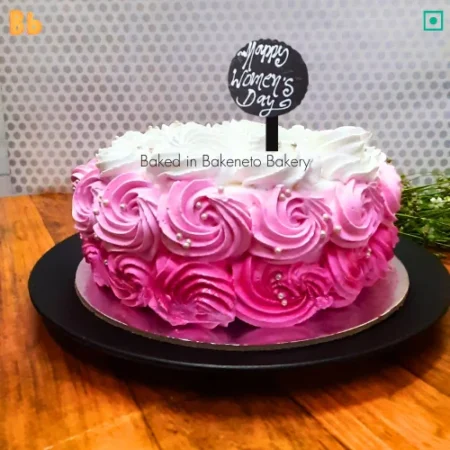 Order Rosset Womens Day Cake in Noida, Ghaziabad, Delhi, Noida Extension by ordering it online by bakeneto.com