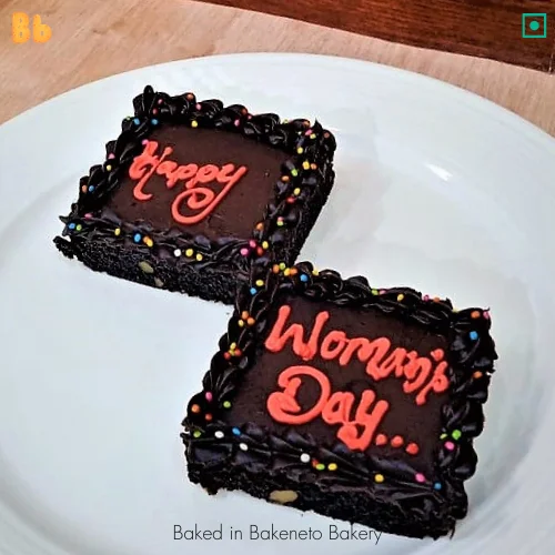 Send Womens Day Brownies in Noida, Ghaziabad, Delhi, Noida Extension by ordering it online by bakeneto.com
