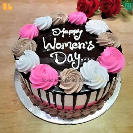 Send Womens Day Floral Cake in Noida, Ghaziabad, Delhi, Noida Extension by ordering it online by bakeneto.com