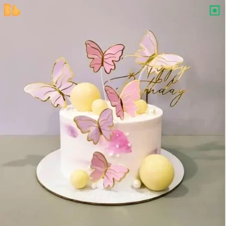 Butterfly Vanilla Cake design by the best cake shops in Noida and Ghaziabad.