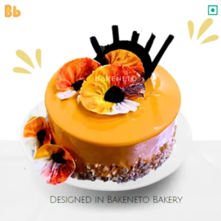 Fresh Butterscotch Designer Cake is available for home delivery in Noida, Ghaziabad, Noida extension by the best cake shop nearby. Best Cake shop, bakeneto.com