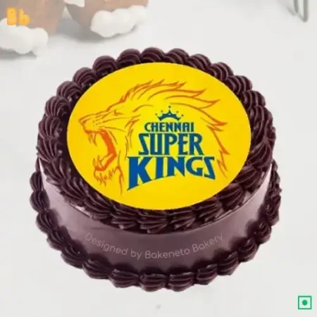 Order Chennai Super Kings IPL Cake, the best quality cricket theme cake. Order cake online in Noida by the best bakery in Noida & Ghaziabad.