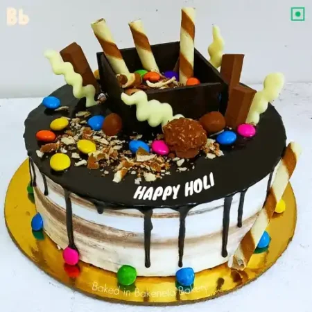 order Holi Treasure Cake online and cake same day delivery in Noida, Ghaziabad, Delhi and nearby