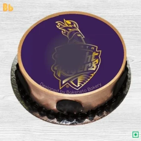 Order KKR IPL Photo Cake, the best quality cricket theme cake. Order cake online in Noida by the best bakery in Noida & Ghaziabad.