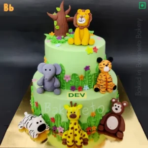 One of the best kids birthday cake is Animal Kingdom Cake for celebrating 1st birthday. You can order animal custom theme cake online and send cake to Noida, India and Ghaziabad, India by best cake shop, Bakeneto. Enjoy free cake home delivery in Sector-35 Noida, Sector-34 Noida, Sector-33 Noida, Sector-50 Noida, Sector-51 Noida, Sector-37 Noida, Sector-39 Noida, Sector-2 Noida, Sector-3 Noida, Sector-4 Noida, Sector-9 Noida, Sector-10 Noida, Sector-125 Noida, Sector-126 Noida, Sector-127 Noida and Vaishali, Vasundhara, Indirapuram, Kaushambi, Ashok Nagar Delhi and Noida Extension as well.