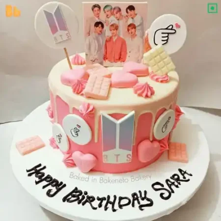 One of the best BTS theme cake for all your bts band lovers friend/mate. You can order cake online and send cake to Noida, India and Ghaziabad, India by best cake shop, Bakeneto. enjoy free cake home delivery in Sector-35 Noida, Sector-34 Noida, Sector-33 Noida, Sector-50 Noida, Sector-51 Noida, Sector-37 Noida, Sector-39 Noida, Sector-2 Noida, Sector-3 Noida, Sector-4 Noida, Sector-9 Noida, Sector-10 Noida, Sector-125 Noida, Sector-126 Noida, Sector-127 Noida and Vaishali, Vasundhara, Indirapuram, Kaushambi, Ashok Nagar Delhi and Noida Extension as well.