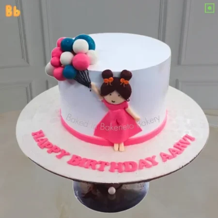 Order Balloon Girl Cake for your daughter's birthday and see her smile and play with it. Order cake online by the best cake bakery shop in Noida & Ghaziabad.