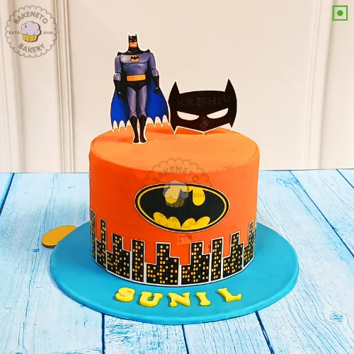 Best Batman Bliss Cake Design | Online Cake Delivery in Noida, Ghaziabad, Noida Extension and Ashok Nagar Delhi. Bakeneto is most trusted for making customized birthday cakes, Customized wedding cakes, engagement cakes and Anniversary cakes.