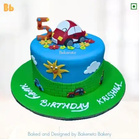 Order Car Theme Cake for your kid's birthday and see her smile and play with it. Order car cakes online by the best cake bakery shop in Noida & Ghaziabad and get cake menu or home delivery in same-day with up tp 10% Discount as well.