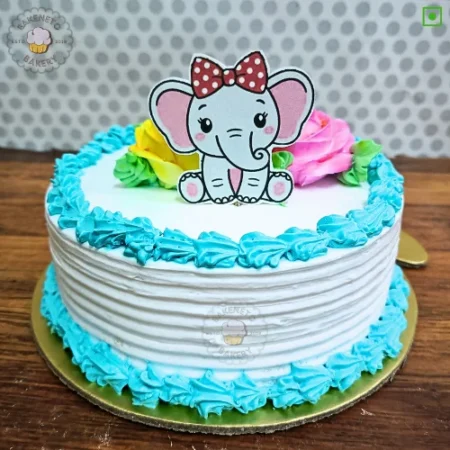 Cute Baby Elephant Cake Design | Online Cake Delivery in Noida, Ghaziabad, Noida Extension and Ashok Nagar Delhi. Bakeneto is most trusted for making customized birthday cakes, Customized wedding cakes, engagement cakes and Anniversary cakes.