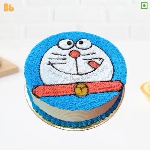 Best Doraemon Cake design, buy Doraemon Cream Cake and get free cake home delivery in Noida, Indirapuram, Vaishali, Vasundhara and Gaur City Noida by best cake shop near by, bakeneto.