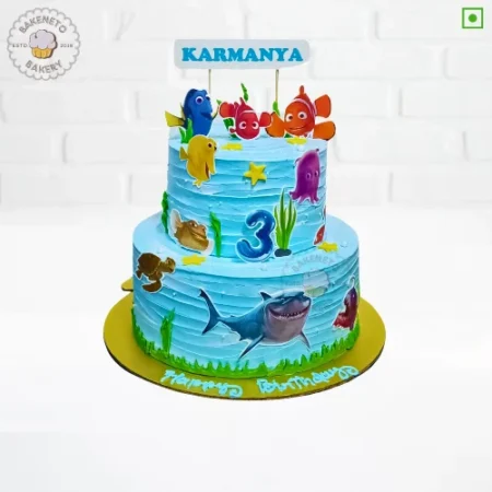 Best Nemo Theme Cake Design | Online Cake Delivery in Noida, Ghaziabad, Noida Extension and Ashok Nagar Delhi. Bakeneto is most trusted for making customized birthday cakes, Customized wedding cakes, engagement cakes and Anniversary cakes.