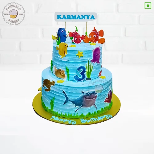 Best Nemo Theme Cake Design | Online Cake Delivery in Noida, Ghaziabad, Noida Extension and Ashok Nagar Delhi. Bakeneto is most trusted for making customized birthday cakes, Customized wedding cakes, engagement cakes and Anniversary cakes.