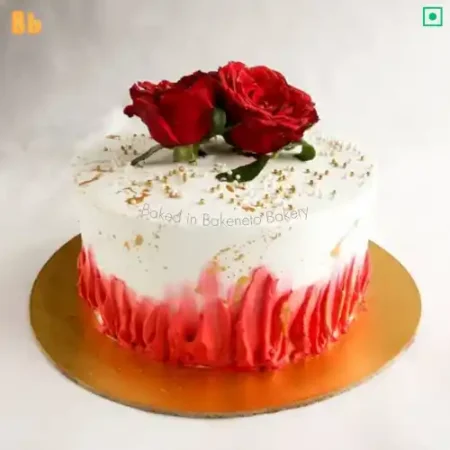 Best Wife's cake design, buy Rose and Fire Cake and get free cake home delivery in Noida, Indirapuram, Vaishali, Vasundhara and Gaur City Noida by best cake shop near by, bakeneto.