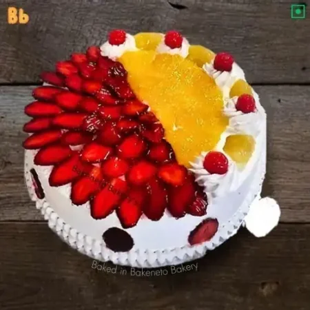 Order the best Strawberry Pineapple Cake for celebrating birthday, anniverssary, farewell or welcoming new person. You can order Strawberry Pineapple Cake online and surprise your loved ones by sending cake to Noida, India and Ghaziabad, India by best cake shop, Bakeneto. Enjoy free cake home delivery in Sector-35 Noida, Sector-34 Noida, Sector-33 Noida, Sector-50 Noida, Sector-51 Noida, Sector-37 Noida, Sector-39 Noida, Sector-2 Noida, Sector-3 Noida, Sector-4 Noida, Sector-9 Noida, Sector-10 Noida, Sector-125 Noida, Sector-126 Noida, Sector-127 Noida and Vaishali, Vasundhara, Indirapuram, Kaushambi, Ashok Nagar Delhi and Noida Extension as well.