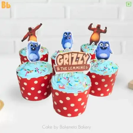 Order or Send Cartoon Cup Cakes online and get same day online delivery in Noida, Ghaziabad and Greater Noida Extension by bets cake shop in NCR, Bakeneto.