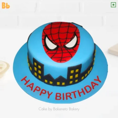 Order Customized Spiderman Fondant Cake for your kid's birthday and get free cake delivery in Noida, Ghaziabad, Noida Extension, Delhi nearby area on same-day by bakeneto.com