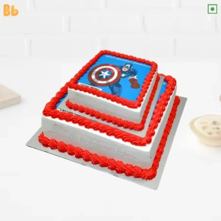 Book Customized Captain America Photo Cake online for your kid's birthday and get free cake delivery in Noida, Ghaziabad, Noida Extension, Delhi nearby area on same-day by bakeneto.com