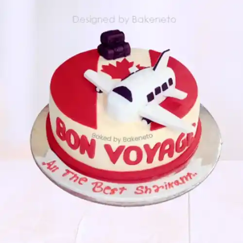 Buy or send delicious Bon Voyage Cake online celebration and pass on wishes to you abroad going friend or as a farewll cake for freind leaving your office. Get cake's home delivery in Noida, Ghaziabad, and Noida Extension. Enjoy Instant delivery in Sector-35 Noida, Sector-34 Noida, Sector-33 Noida, Sector-50 Noida, Sector-51 Noida, Sector-37 Noida, Sector-39 Noida, Sector-2 Noida, Sector-3 Noida, Sector-4 Noida, Sector-9 Noida, Sector-10 Noida, Sector-125 Noida, Sector-126 Noida, Sector-127 Noida and Vaishali, Vasundhara, Indirapuram, Kaushambi, Ashok Nagar Delhi and Noida Extension as well.