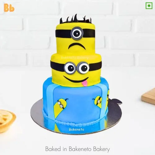 3 Tier Minion Cake