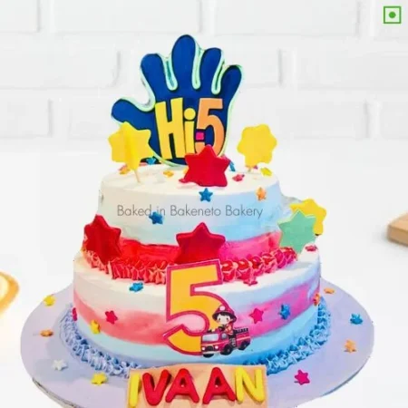 Hi Five 5th Birthday Cake