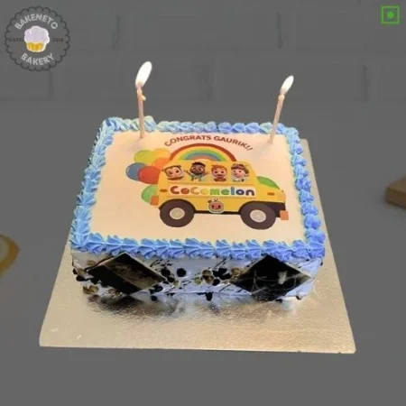 Cocomelon Bus Cake | Order Birthday cake for Boys | Cartoon Kids Cakes | Cake Delivery in Noida, Ghaziabad, and Noida Extension.