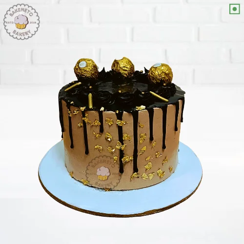 Order fresh Choco Ferraro Rocher Cake Online from best cake shop in Noida and get free cake delivery in Noida, Indirapuram, Vaishali, Noida Extension, Vasundhara and Ghaziabad