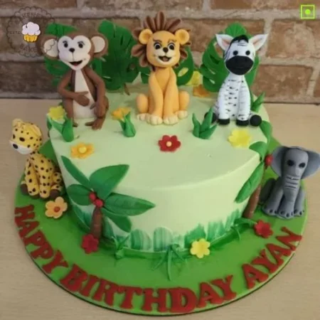 Order fresh and delicious Jungle Masti Cake for your kid's birthday online. Get fast online Cake delivery in Noida, Ghaziabad and Noida Extension by best cake shop, Bakeneto.