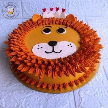 Order fresh and delicious Lion Crown Cake for your kid's birthday online. Get fast online Cake delivery in Noida, Ghaziabad and Noida Extension by best cake shop, Bakeneto.