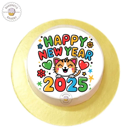 New Year Poster Cake, Get new year cake design online, cake delivery in Noida, Ghaziabad and Noida Extension