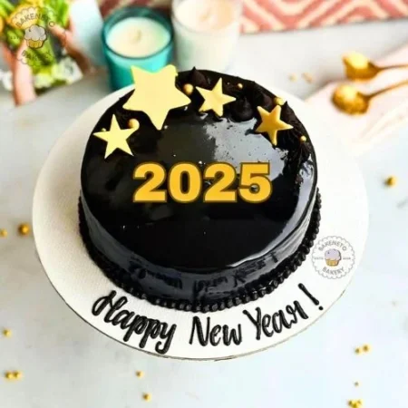 New Year Truffle Cake, Get new year cake design online, cake delivery in Noida, Ghaziabad and Noida Extension